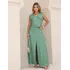 Conjunto Saia E Blusa Longa Elegante Chique Fenda Social