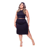 Conjunto Saia E Cropped