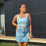 Conjunto Saia E Cropped
