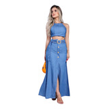 Conjunto Saia E Cropped