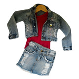 Conjunto Saia Jeans E