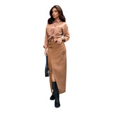 Conjunto Saia Longa Fenda
