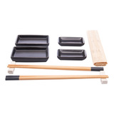 Conjunto Saitama Com 7 Peças Para Sushi Em Bambu   Lyor