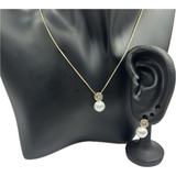 Conjunto Semijoia Colar Brinco