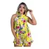 Conjunto Short E Blusa Frente Unica Floral Tam M E G