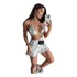 Conjunto Short E Top Sutiã Metalizado Bloquinho Carnaval