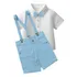 Conjunto Social Batizado Branco Infantil Menino Bege