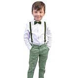 Conjunto Social Infantil Casamento Batizado Pajem Verde Oliva - Verde Musgo - Bebê Noivinho Entrada De Aliança (verde-oliva, 4)
