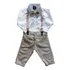 Conjunto Social Manga Longa Com Calça Infantil Masculino 