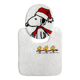 Conjunto Tapete Banheiro Christmas Natal Snoopy Woodstock