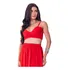 Conjunto Top E Saia Ray Em Viscolinho - Vermelho