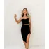 Conjunto Top Tomara Que Caia E Saia Midi Fenda Lateral