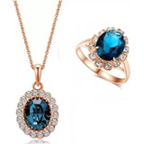 Conjunto Topazio Anel Cordao