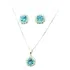 Conjunto Topázio Azul Natural 5,00mm Prata 925 Ml (60-1)