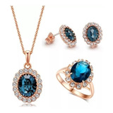 Conjunto Topazio Brinco Anel