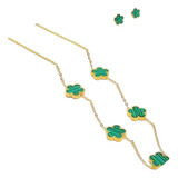 Conjunto Trevo Brinco Colar