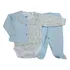 Conjunto Trio Pagão Bebê 100% Algodão Casaco Bordado