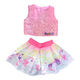 Conjunto Unicornio Rosa Saia