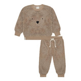 Conjunto Ursinho Peluciado Marrom