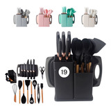 Conjunto Utensílios De Cozinha Kit 19 Peças Em Silicone
