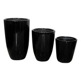 Conjunto Vasos   Cachepot Fibra De Vidro Tamanho P  M E G