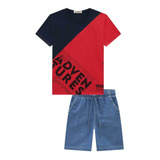 Conjunto Vermelho Masculino Blusa
