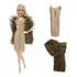 Conjunto Vestido, Echarpe, Sapato P/boneca Barbie Marrom