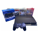 Console Ps3 Slim 160gb 2 Controles 3 Jogos Completo Sem Caixa Completo Com Garantia E Nota Fiscal!