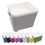 Container Porta Ração Canister Plástico Tampa Conserva 15 Kg Cor Cinza