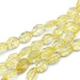 Contas Ovais De Forma Oval De Citrino Dourado, Contas De Pedra Preciosa De Citrino Dourado Natural, 21 Cm, Tamanho Do Fio De 8 X 7 A 12 X 8 Mm, Para Fazer Brincos De Pedras Preciosas Raras Strand