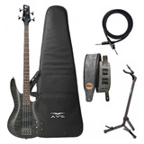 Contra Baixo Ibanez 4cds Sra500 Tk Transparent Black + Kit 