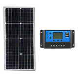 Controlador De Carga+ Painel Placa 30w Com Inmetro