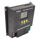 Controlador De Carga Solar 60a Para Sistemas 12v 48v Eficiência E Proteção Com Saídas Usb Marca Lorben