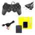 Controle, Memory Card, Cabo De Força E Av Compatível Com Ps2 Cor Preto