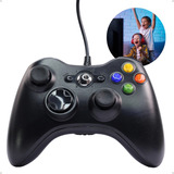 Controle Com Fio Preto Para Xbox 360/ Pc/ Tv/ Ps3/ Notebook