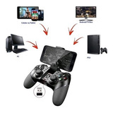Controle Joystick Android Celular Pc Bluetooth 3 In 1 Cor Preto