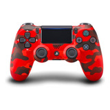 Controle Joystick Sony Dualshock 4 Camuflado Vermelho - Ps4 Cor Red Camouflage