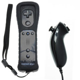 Controle Nintendo Wii Remote+nunchuk+capa E Presilha - Preto