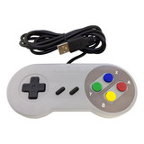 Controle Pc Notebook Snes Usb Retrô Gamepad Cor Cinza