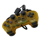 Controle Playstation 2 Analogico Com Vibração 17 Botões Cor Amarelo