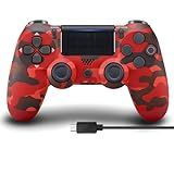 Controle Sem Fio Camuflado Dual Vibration Para Joystick De Jogo Para PS4 Slim Pro PC  Compatível Com PS4  Vermelho 