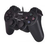 Controle Usb Com Fio Havit G69 Para Pc Ps3 C  Vibração Preto