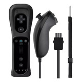 Controle Wii Remote Plus Nunchuk Compatível Nintendo Wii u Cor Preto