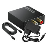 Conversor De Audio Digital Heruz Hz-c001 Fibra Para Rca Analógico Com Cabo Optico