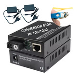 Conversor Mídia Gigabit Fibra Óptica 1000 Mbps 5 Pares Ab Nf