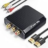 Conversor RCA Para HDMI  Conversor Wenter 1080P AV Para HDMI  Mini Adaptador De áudio Vídeo CVBS Composto Para Leitores De DVD VCR VHS Xbox PS3 N64 Wii Blue Ray  Com Cabo Macho RCA E Cabo HDMI 