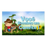 Convite Virtual Animado Personalizado Fazendinha Rosa