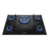 Cooktop 5 Bocas A Gás Itatiaia Electra Glass Tripla Chama Acendimento Superautomático Preto Bivolt