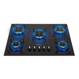 Cooktop A Gás 5 Bocas Mondial Preto inox Bivolt Vidro Temperado Ctg 03