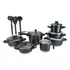 Cookware Set With 4 5l Pressure Cooker And 10 Pieces Of Spatulas  Cracked Black Color
